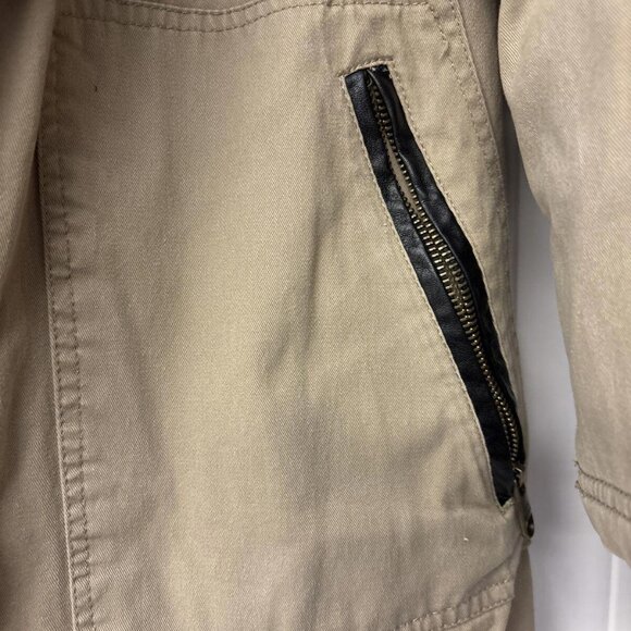 STEVE MADDEN Small Coat Khaki Beige Removable Hood Full Zip Warm EUC. Barn - Picture 3 of 12